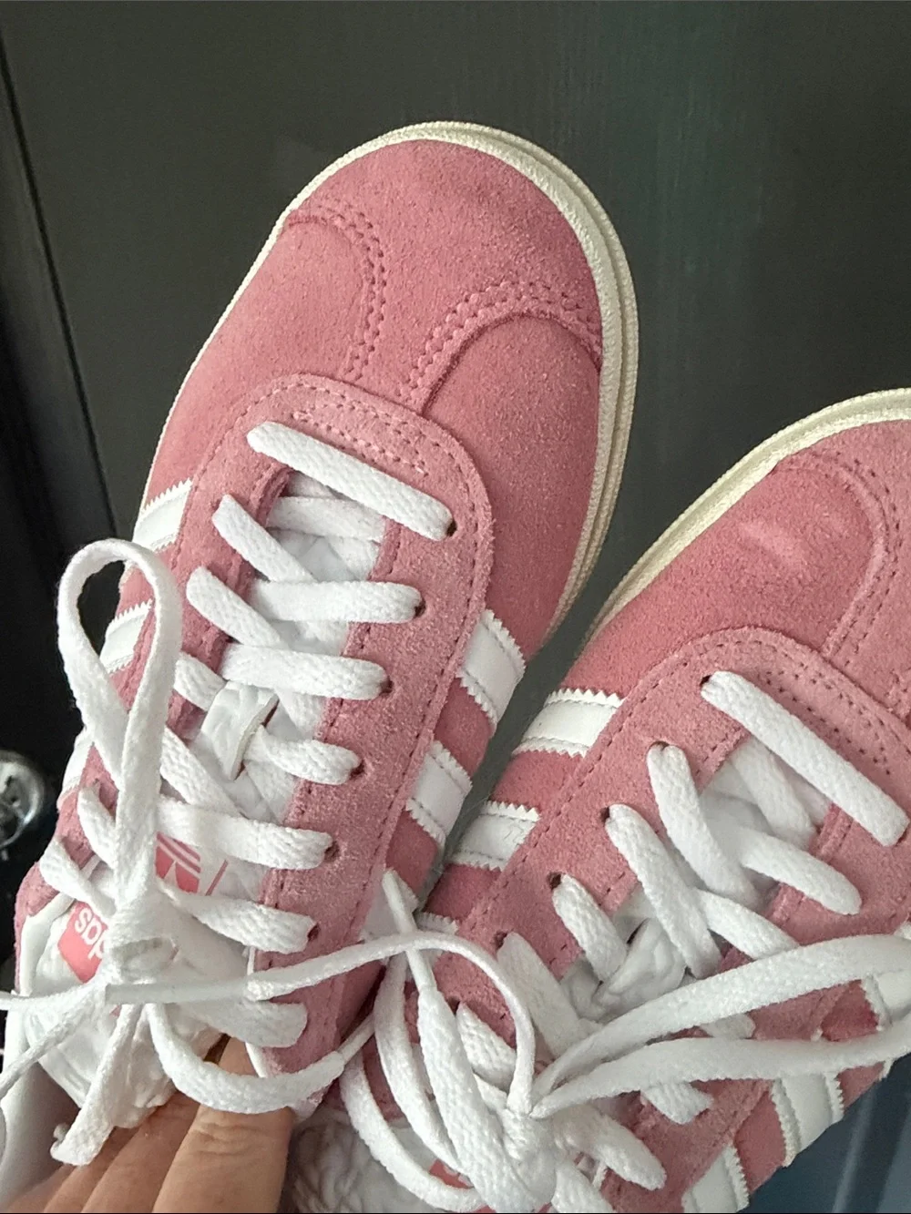 Light pink adidas gazelle